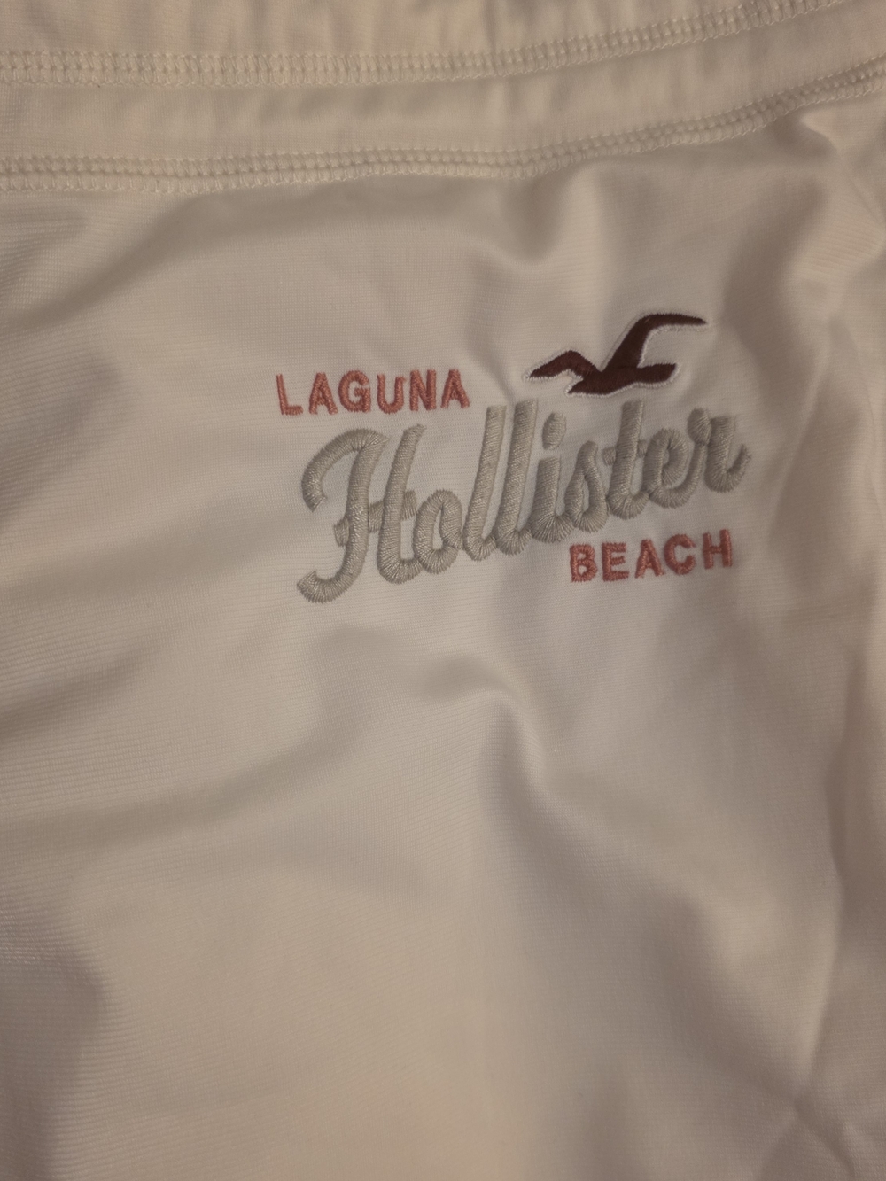 Hollister White Track Pants with Embroidered Logo